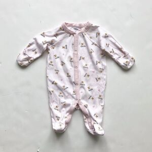 Ralph Lauren teddy bear footed sleeper GUC newborn